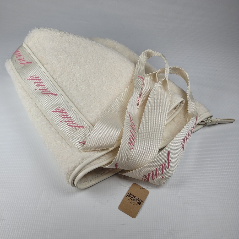 NWT Victoria's Secret Pink Soft Shearling Teddy-Cozy-Plush Tote Bag Large - Picture 13 of 15